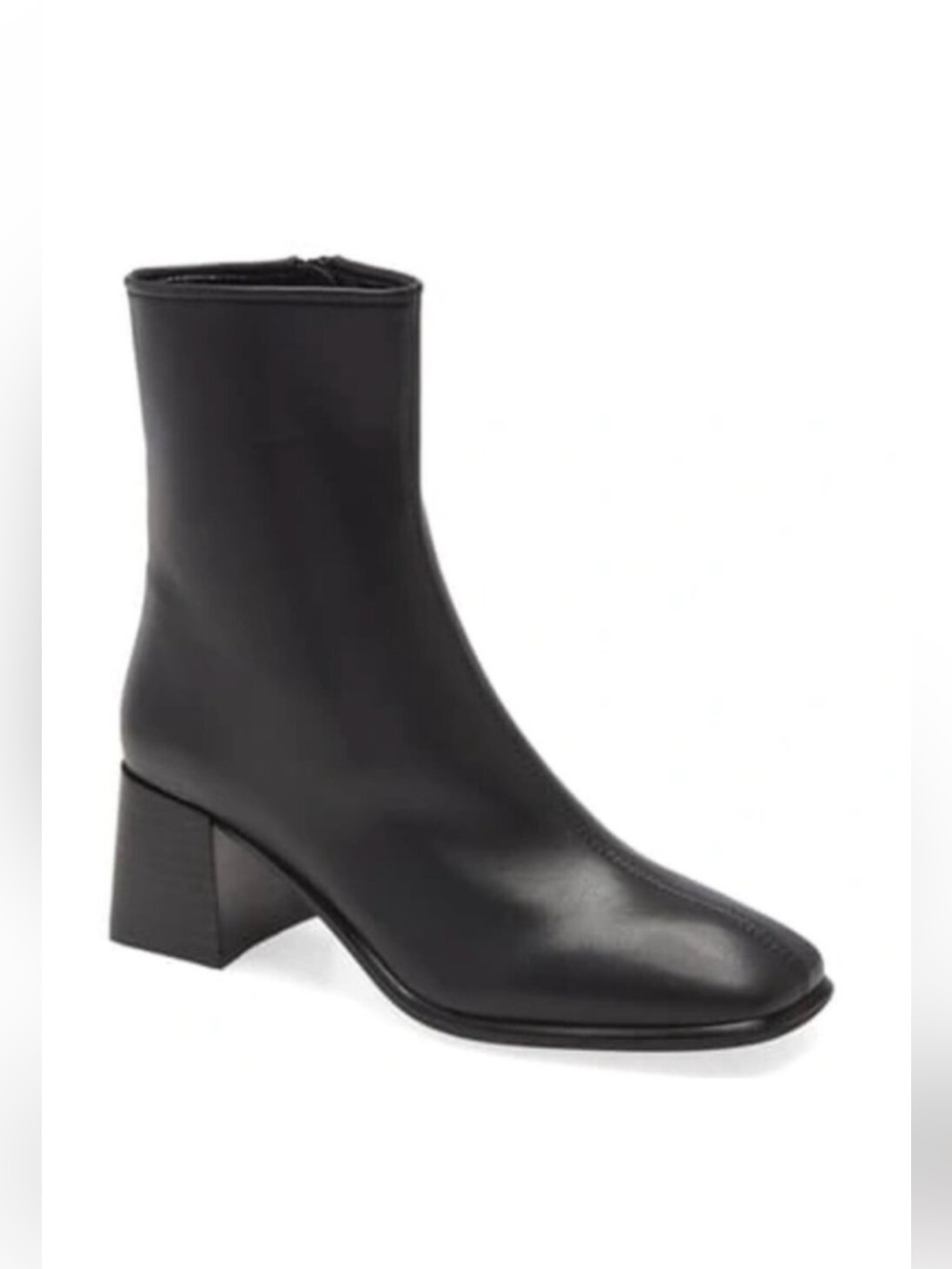 Jeffrey Campbell Troye Square Toe Soft Low Heel Boot Bootie Black Size 6.5 $150